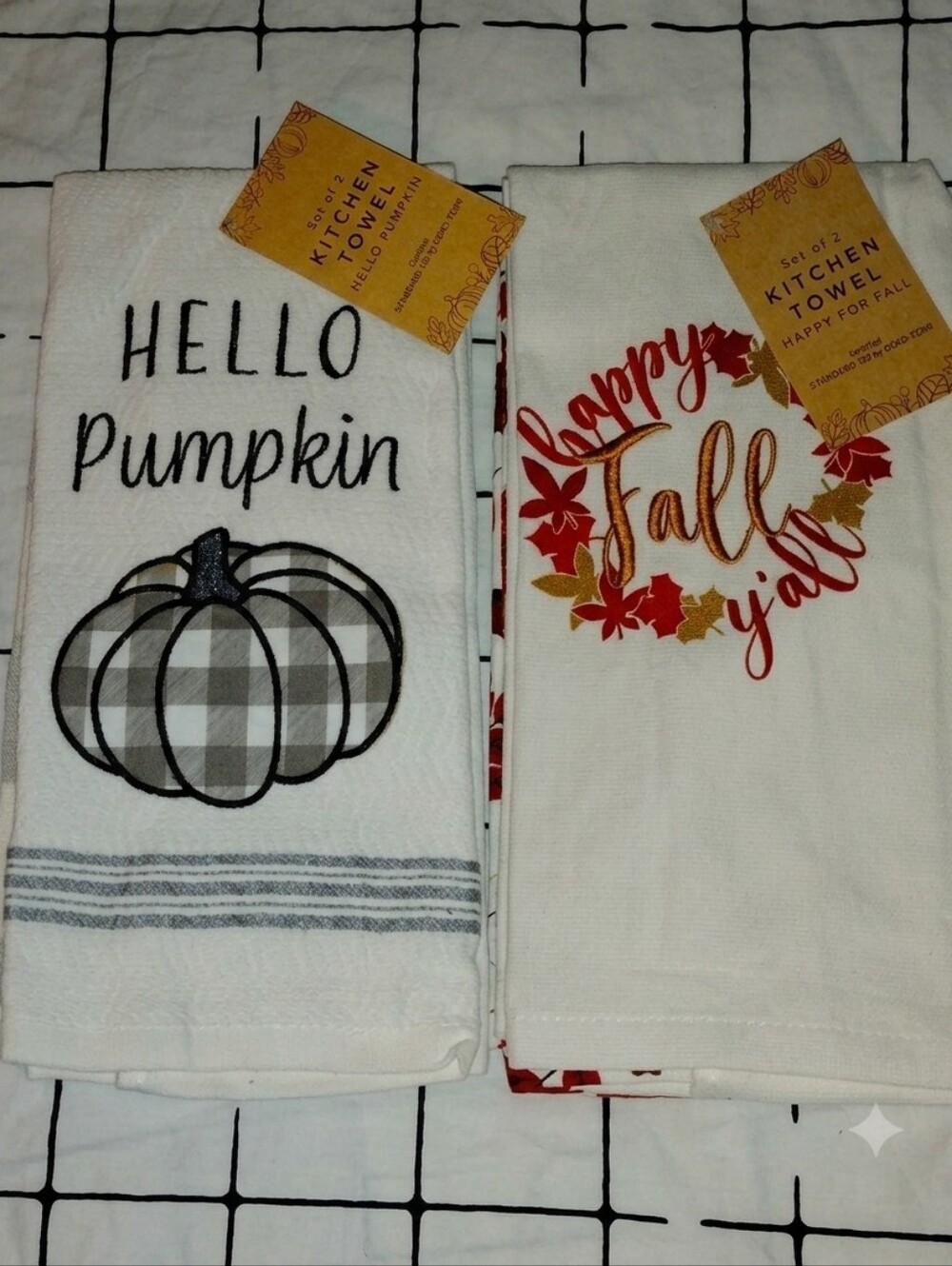 4 PC Kitchen Towel Pumpkin Harvest Thanksgiving